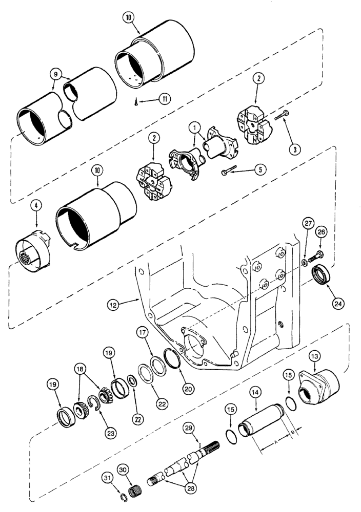 Схема запчастей Case IH 7250 - (6-064) - FRONT AXLE DRIVE SHAFT, MFD TRACTOR (06) - POWER TRAIN