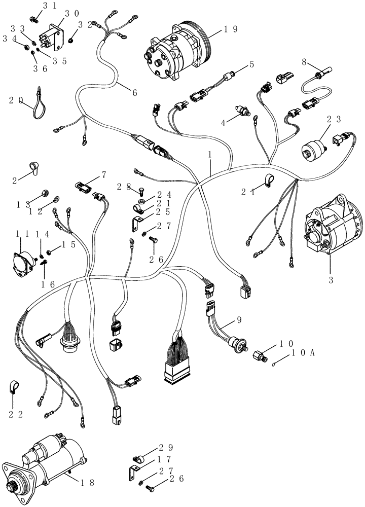 Схема запчастей Case IH 2377 - (04-08) - HARNESS, ENGINE - ASN HAJ0295001 (06) - ELECTRICAL