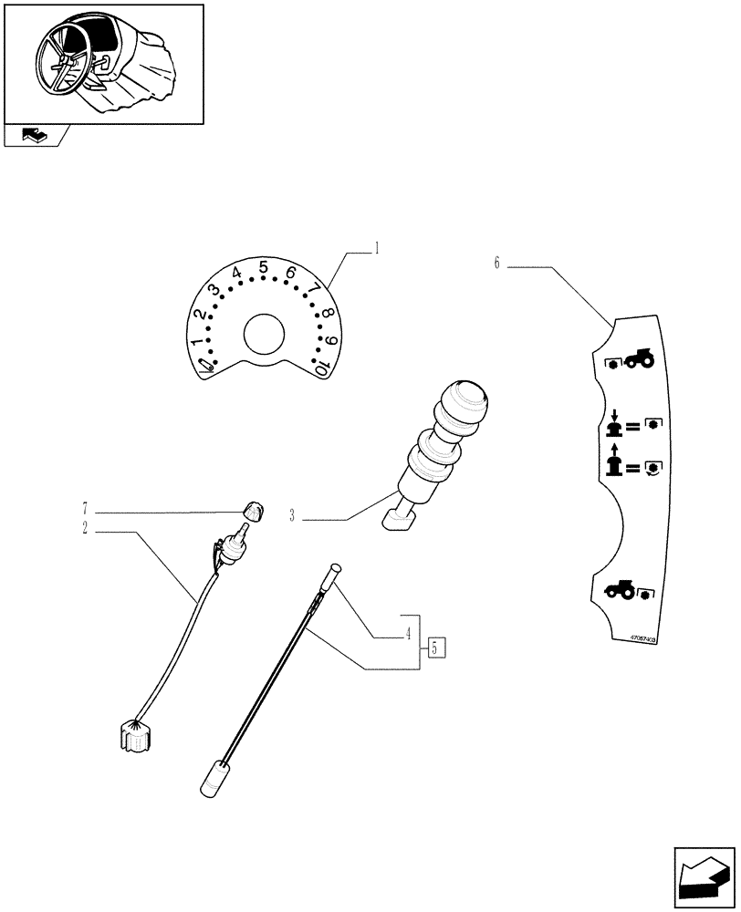 Схема запчастей Case IH PUMA 140 - (1.91.1/07) - INTEGRATED FRONT HPL - SWITCHES & CABLES - D6519 (VAR.333648-334648-335648-336831-337831) (10) - OPERATORS PLATFORM/CAB