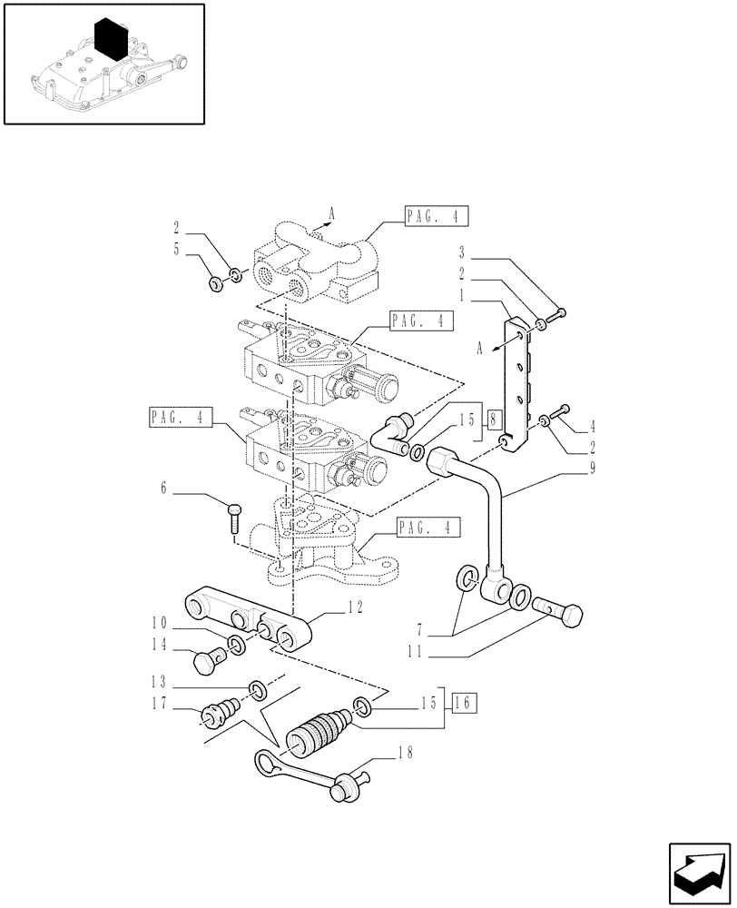 Схема запчастей Case IH JX1095N - (1.82.7[06]) - EXTRA EXTERNAL CONTROL VALVES AND PIPES - D5484 (07) - HYDRAULIC SYSTEM