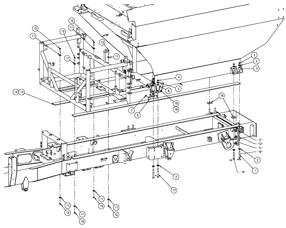 Схема запчастей Case IH 810 - (05-007) - MOUNT GROUP Extensions & Mount Group