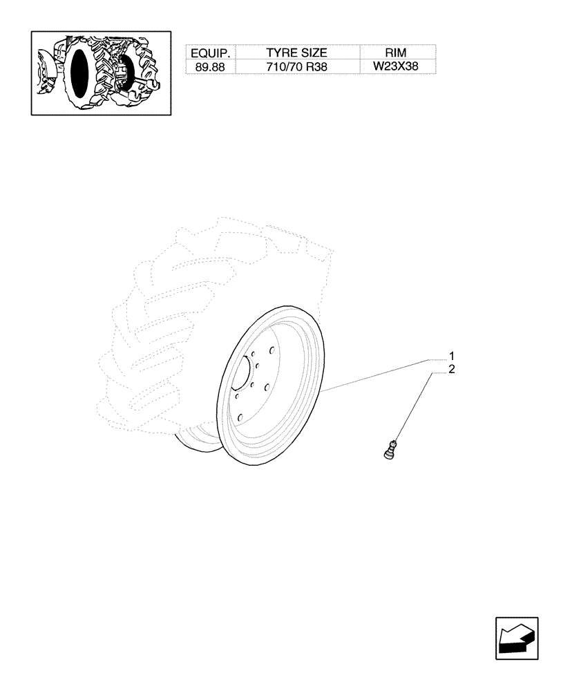 Схема запчастей Case IH PUMA 210 - (83.00[07]) - DRIVE WHEELS (11) - WHEELS/TRACKS