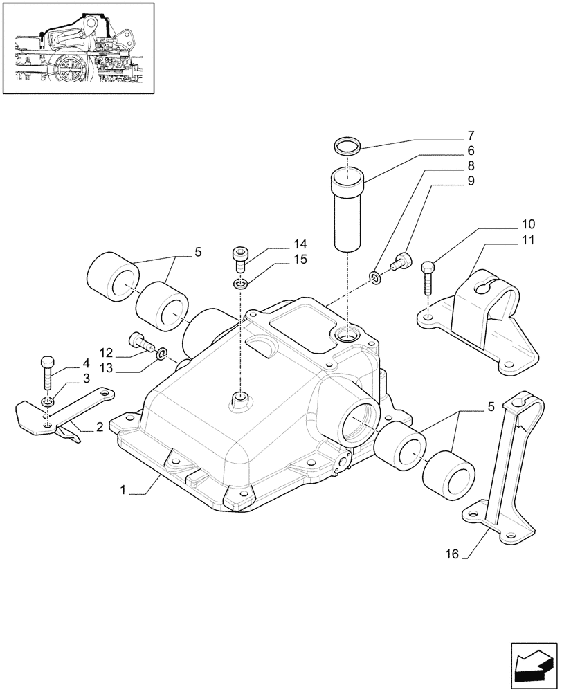 Схема запчастей Case IH MAXXUM 110 - (1.82.0/01) - EDC WITH TWO EXTERNAL CYLINDERS - LIFTER, HOUSING AND COVERS (VAR.330908-331908-330909-331909) (07) - HYDRAULIC SYSTEM