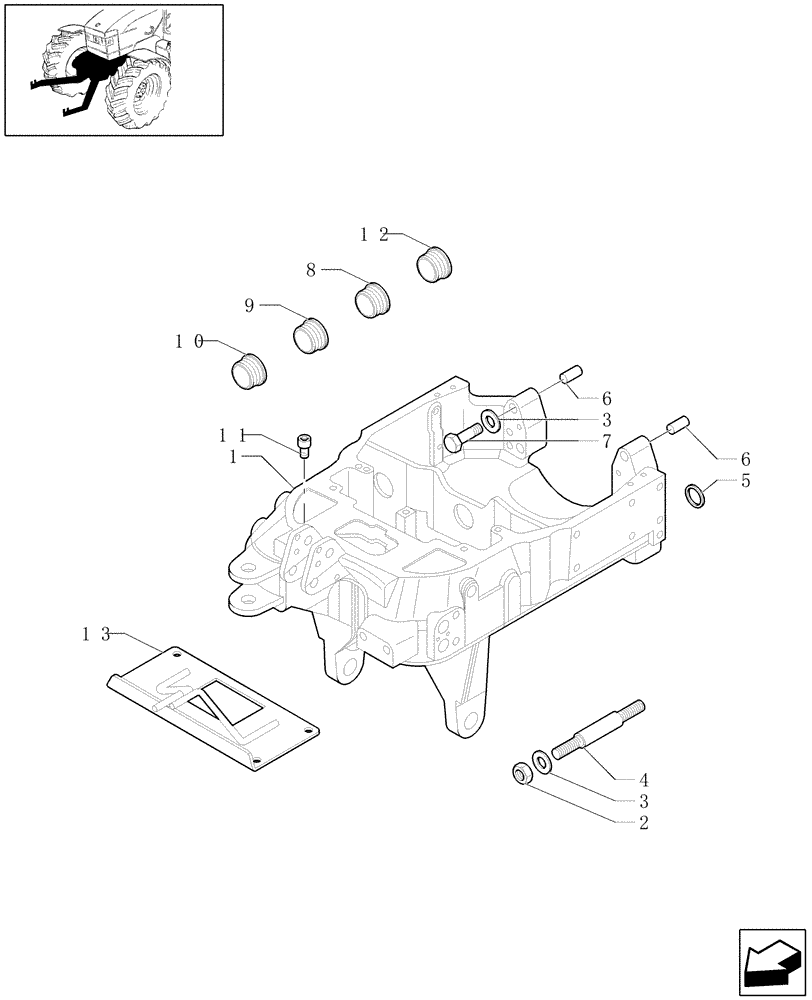 Схема запчастей Case IH MXU115 - (1.81.9[01]) - (VAR.502-558) FRONT POWER TAKE-OFF AND LIFT - AXLE SUPPORT (07) - HYDRAULIC SYSTEM