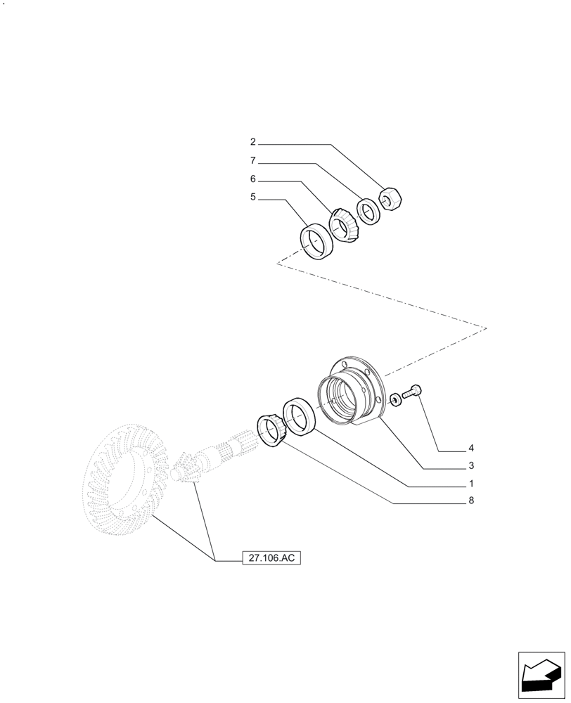 Схема запчастей Case IH FARMALL 110A - (27.120.AF[03]) - SIDE REDUCTION UNITS GEARING - HEAVY DUTY (27) - REAR AXLE SYSTEM