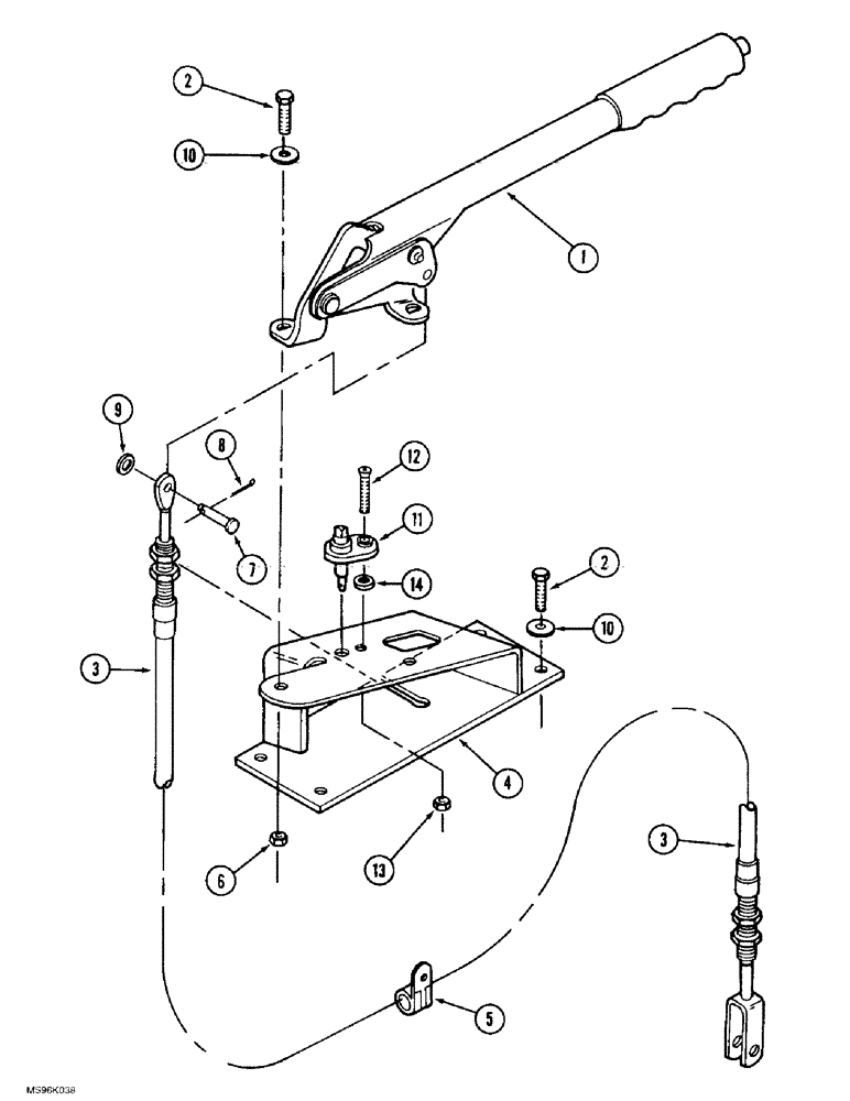 Схема запчастей Case IH 9380 - (7-06) - PARKING BRAKE CONTROLS (07) - BRAKES