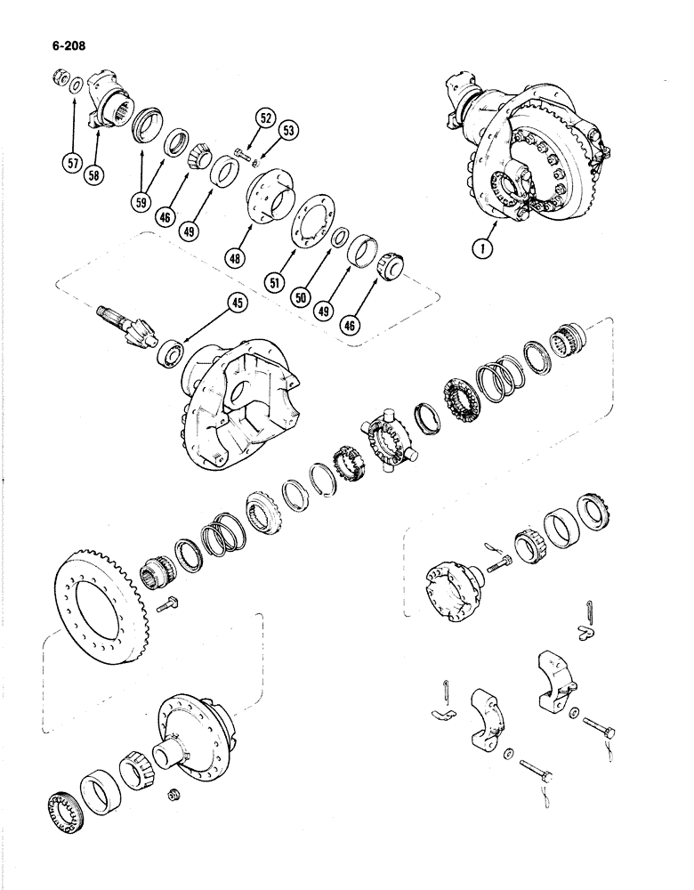 Схема запчастей Case IH 4894 - (6-208) - FRONT AXLE ASSEMBLY, NO SPIN DIFFERENTIAL (06) - POWER TRAIN