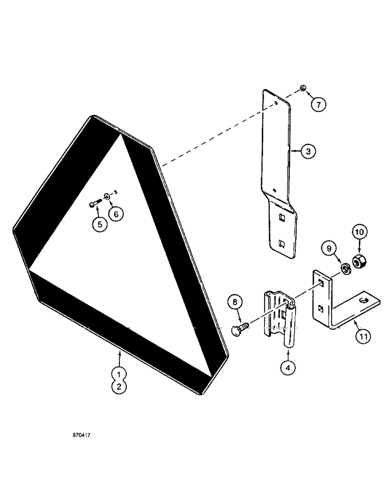 Схема запчастей Case IH 4900 - (9-56) - SLOW MOVING VEHICLE EMBLEM (09) - CHASSIS/ATTACHMENTS