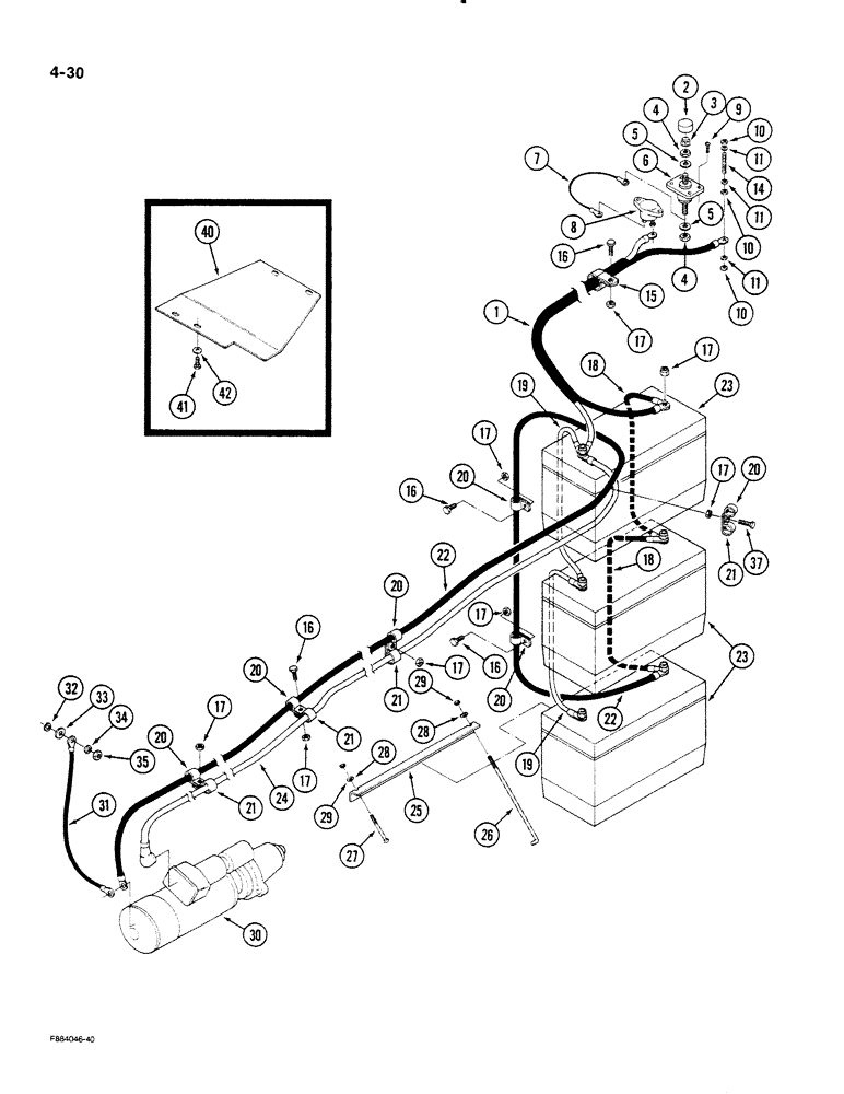 Схема запчастей Case IH STEIGER - (4-30) - BATTERIES AND CABLES, 855 ENGINE (04) - ELECTRICAL SYSTEMS