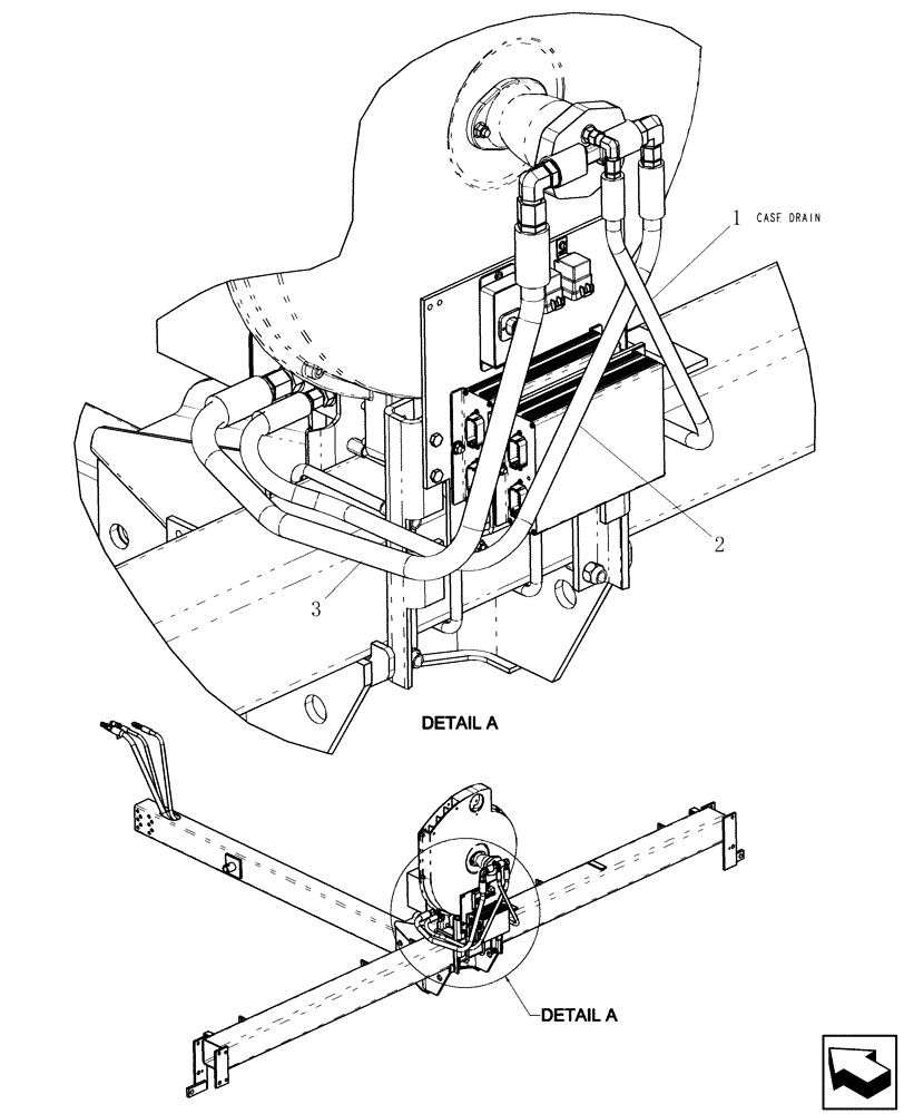 Схема запчастей Case IH 1200 - (A.10.A[15]) - FAN HYDRAULICS - RIGID TRAILING (VARIABLE RATE) - DETAIL A A - Distribution Systems