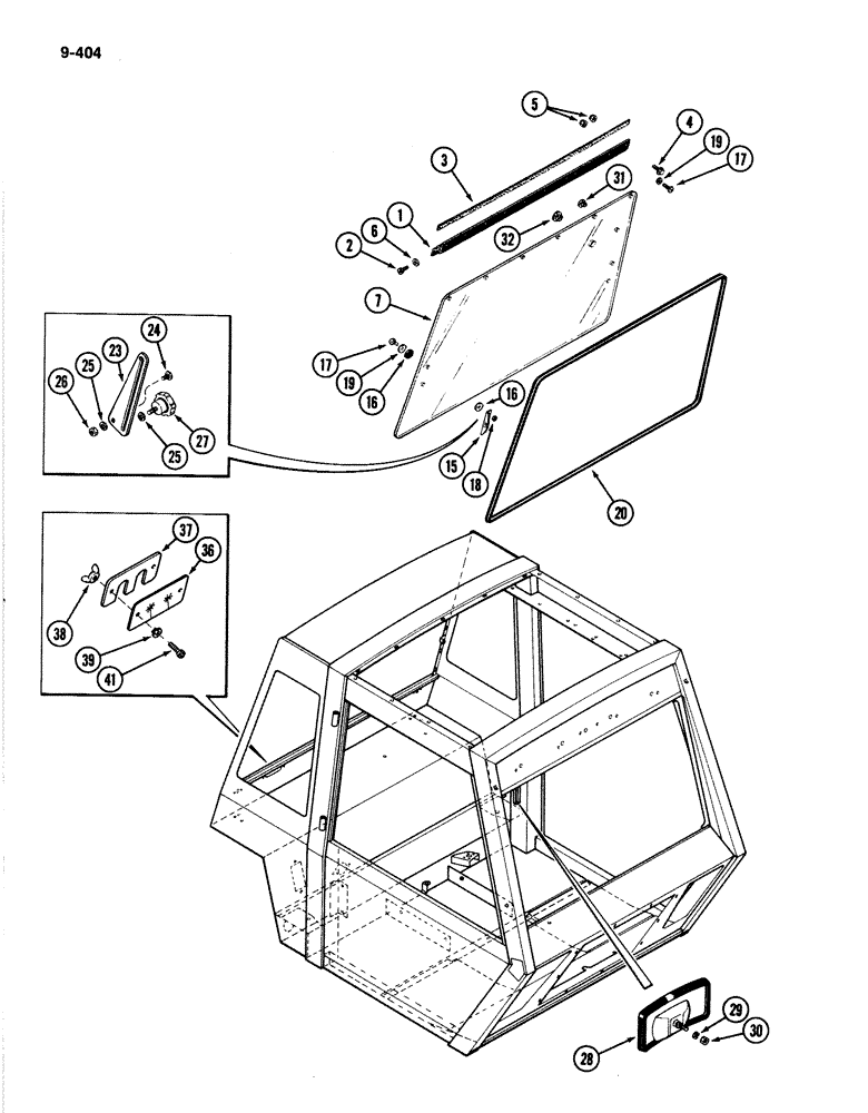 Схема запчастей Case IH 4894 - (9-404) - CAB REAR WINDOW (09) - CHASSIS/ATTACHMENTS