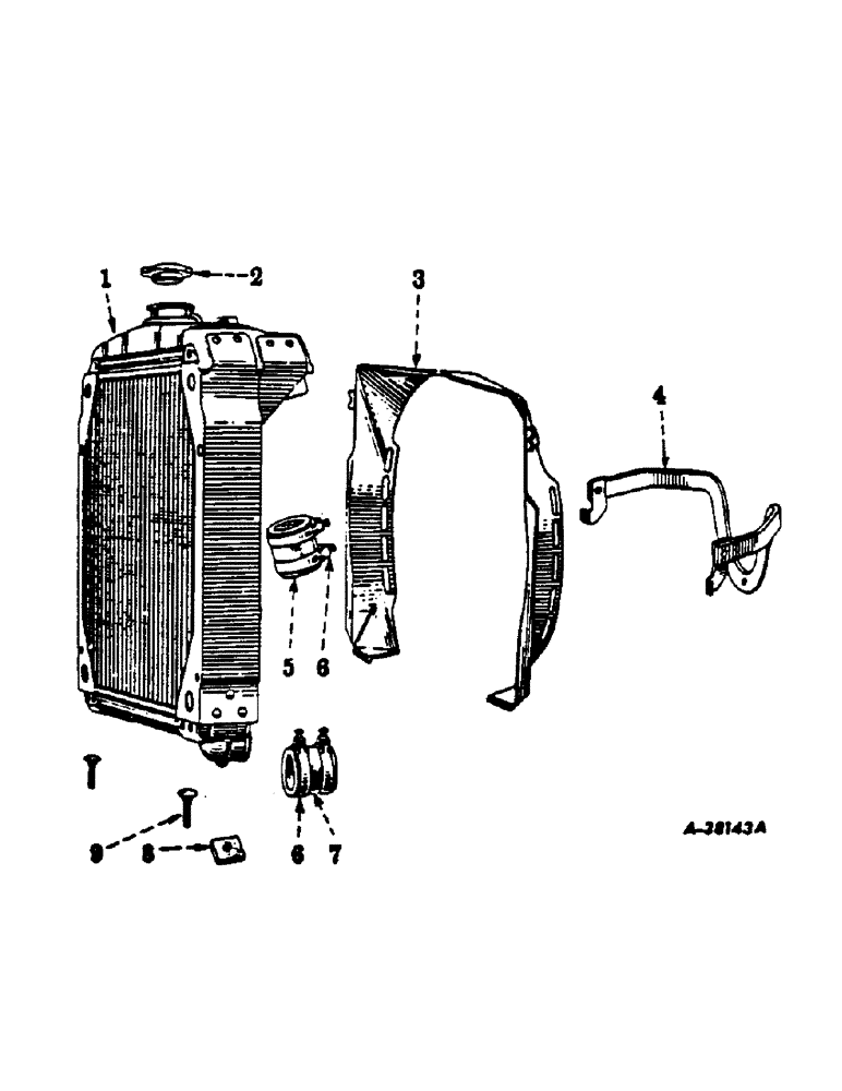 Схема запчастей Case IH 100 - (06-2) - COOLING, RADIATOR AND CONNECTIONS, FOR 100 AND 130 SERIES TRACTORS Cooling