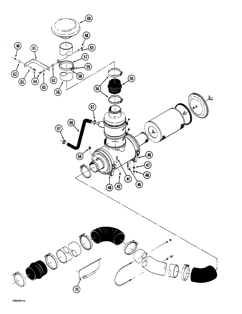 Схема запчастей Case IH STEIGER - (2-26) - AIR INDUCTION SYSTEM (02) - ENGINE