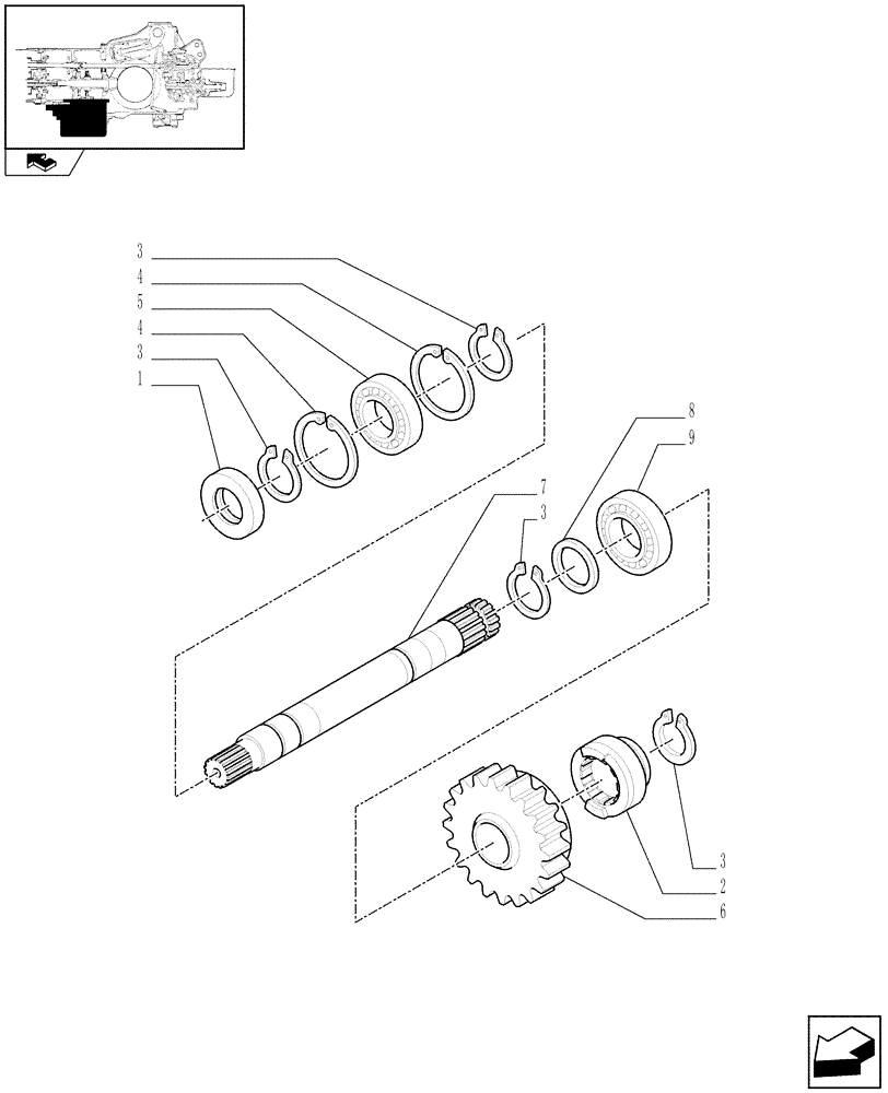 Схема запчастей Case IH FARMALL 85C - (1.33.1/07[04]) - 4WD ELECTROHYDRAULIC COUPLING FOR WATERPROOF - DRIVE SHAFT (VAR.333307-334307) (04) - FRONT AXLE & STEERING