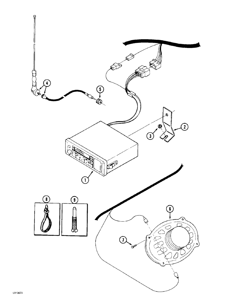 Схема запчастей Case IH 9310 - (4-048) - RADIO AND SPEAKERS (04) - ELECTRICAL SYSTEMS