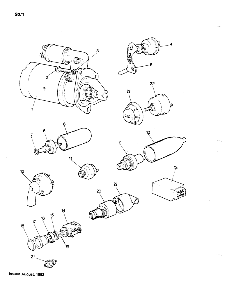 Схема запчастей Case IH 1190 - (S-02) - STARTER AND SWITCHES (06) - ELECTRICAL SYSTEMS