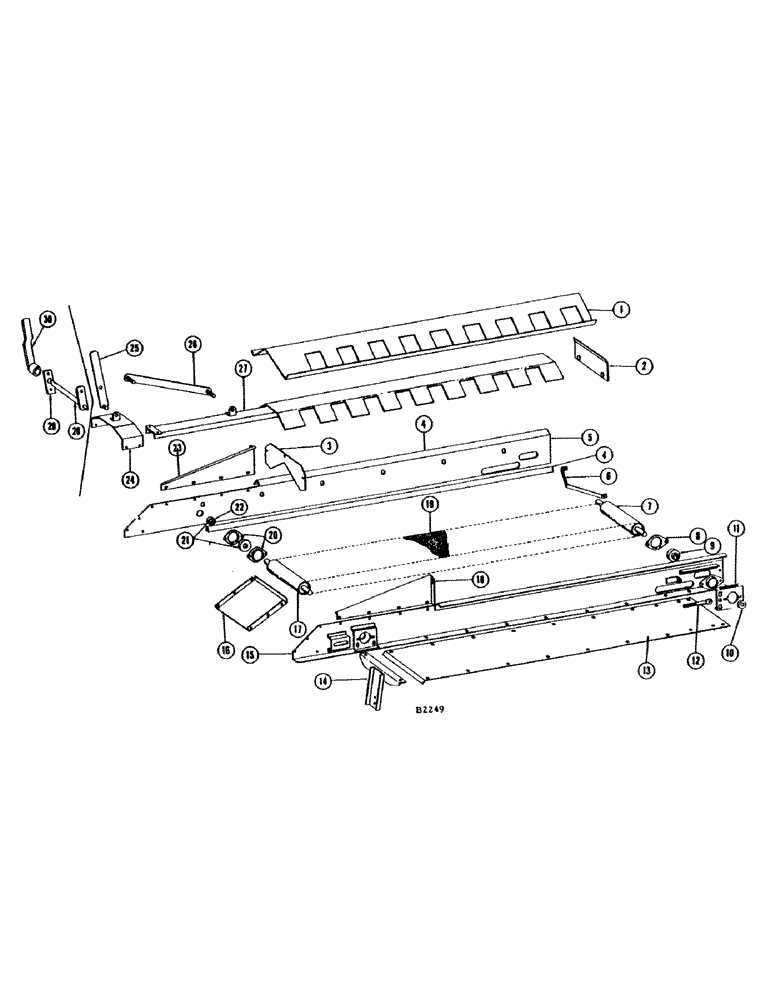 Схема запчастей Case IH 660 - (162) - GRAIN BIN BELT CONVEYOR ATTACHMENT, 660 SPECIAL COMBINES 