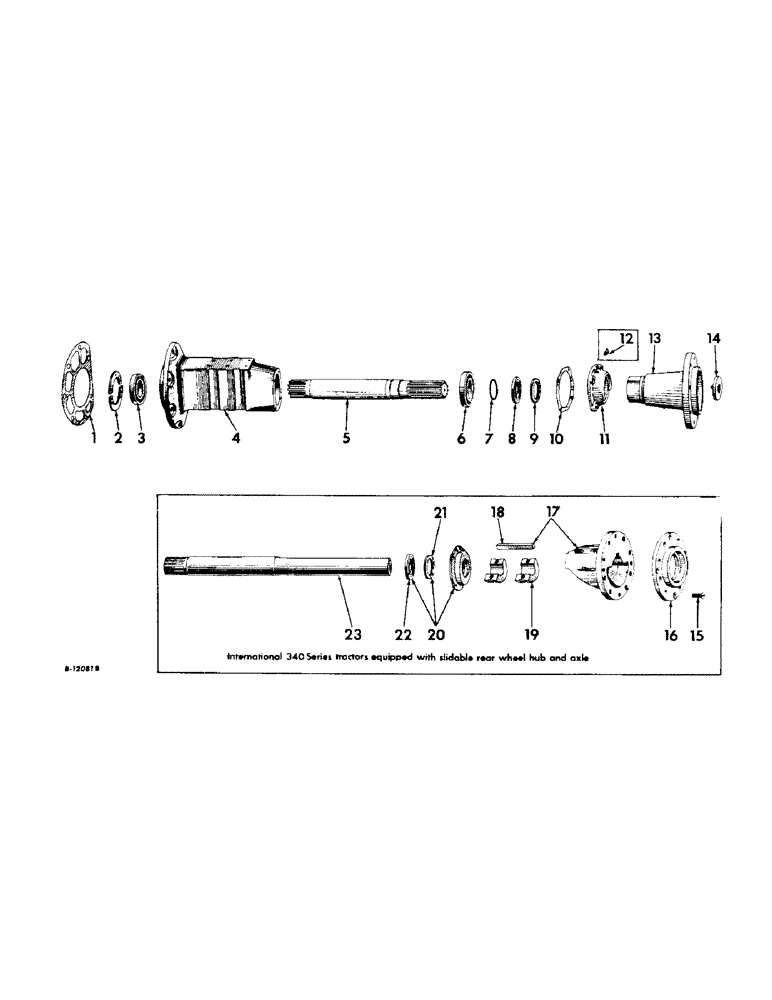 Схема запчастей Case IH 330 - (182) - REAR AXLE, INTERNATIONAL 330, 340 AND 340 DIESEL (05) - REAR AXLE