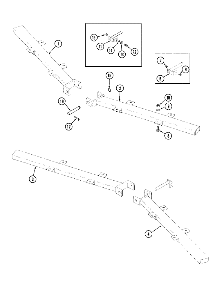 Схема запчастей Case IH 3950 - (9-10) - WING GANG FRAME (09) - CHASSIS/ATTACHMENTS