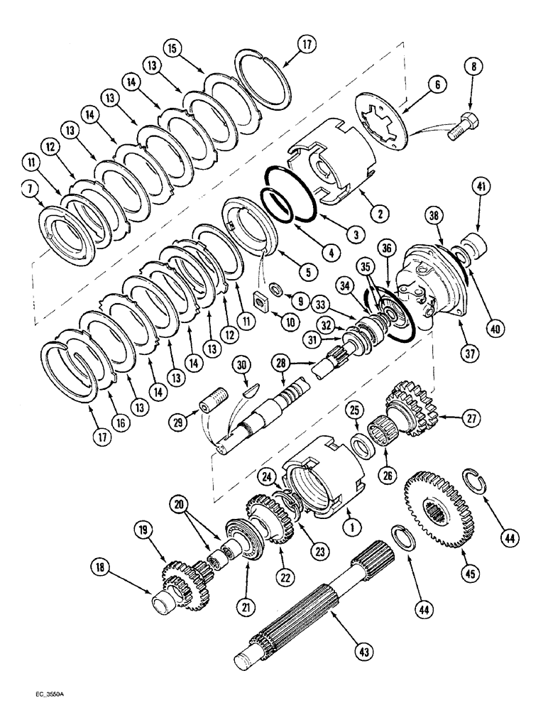 Схема запчастей Case IH 3220 - (6-022) - SPEED TRANSMISSION, 2 SPEED POWER SHIFT ATTACHMENT (06) - POWER TRAIN