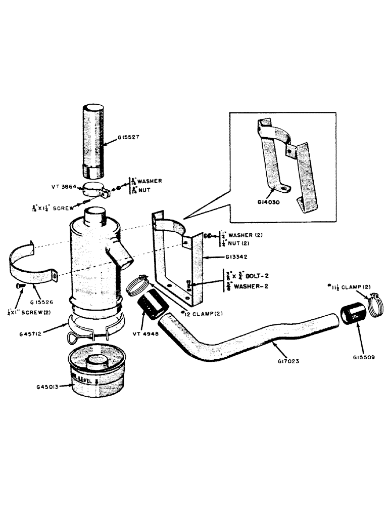 Схема запчастей Case IH 300B-SERIES - (025A) - SPARK IGNITION ENGINES, AIR CLEANER, 300B SERIES TRACTORS, S/N 6122025 THRU S/N 6124481 (02) - ENGINE