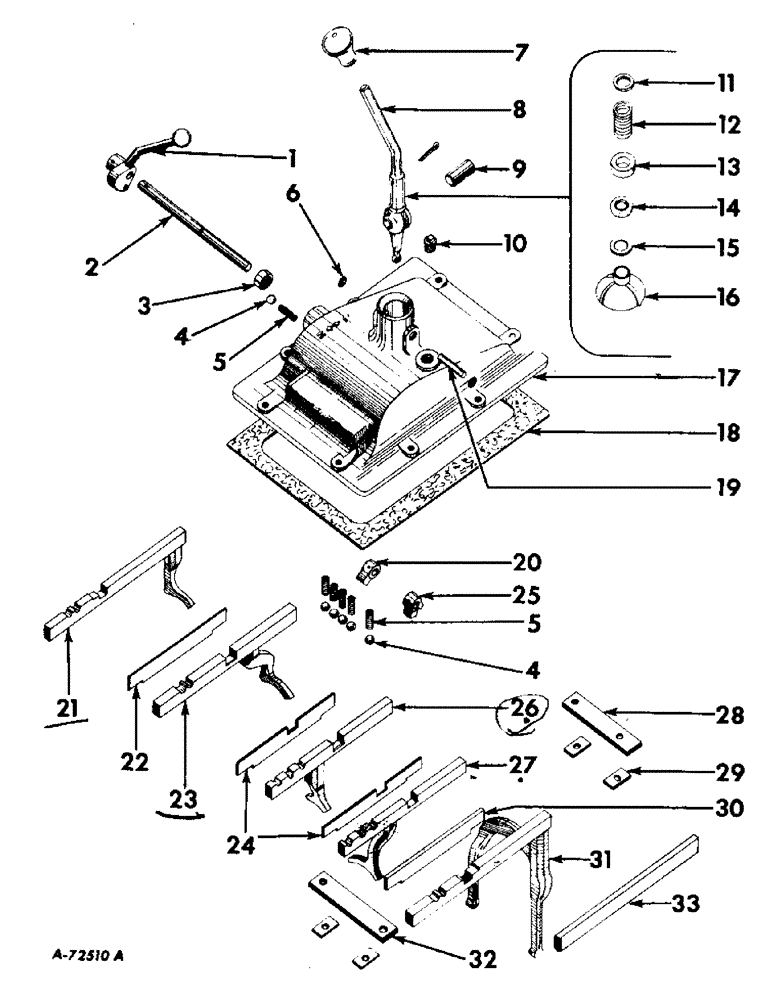 Схема запчастей Case IH B414 - (085) - REAR FRAME AND DRIVING MECHANISMS, GEAR SHIFTER MECHANISM & TRANMISSION CASE FRONT COVER Rear Frame & Driving Mechanisms