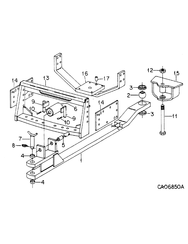 Схема запчастей Case IH 4386 - (09-06) - FRAME, ARTICULATION PIVOT DRAWBAR ATTACHMENT, 4386 TRACTORS WITH SERIAL NO. 2501 AND ABOVE (12) - FRAME