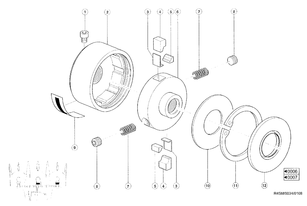 Схема запчастей Case IH RU450 - (0034) - CUT-OUT CLUTCH (58) - ATTACHMENTS/HEADERS