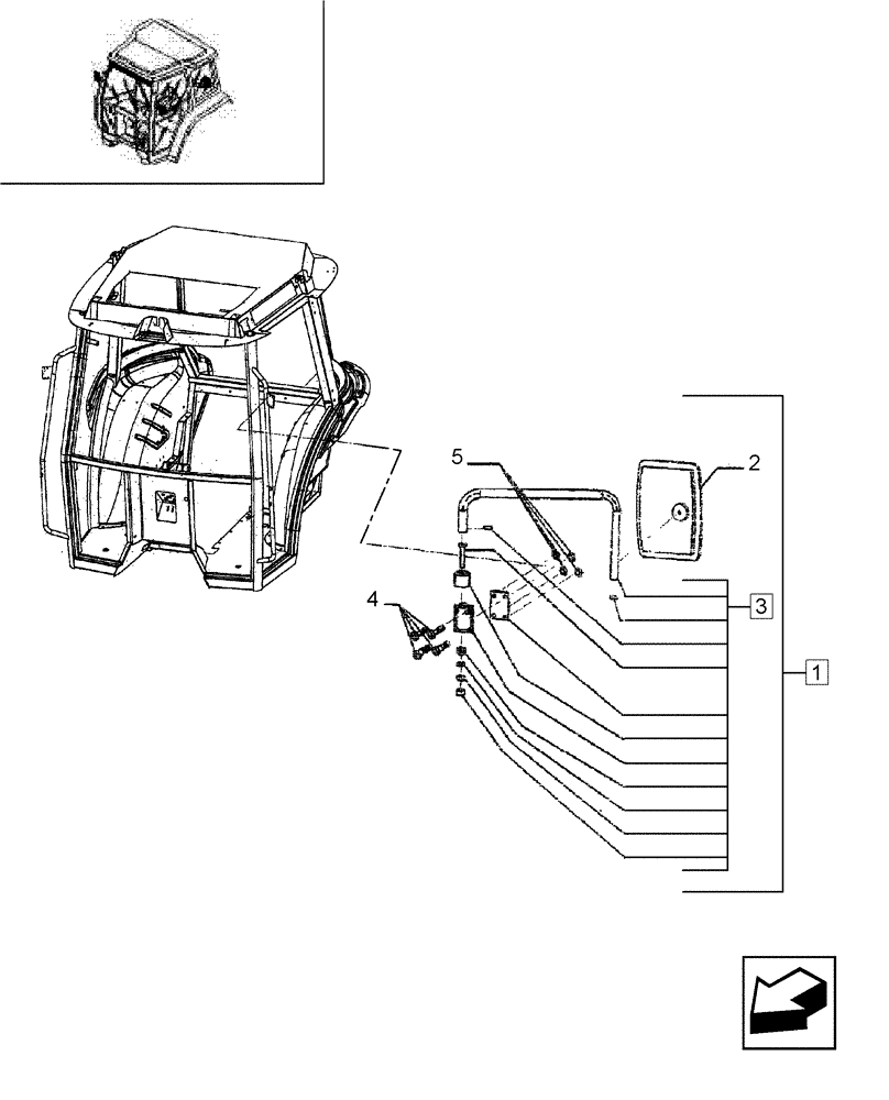 Схема запчастей Case IH JX80 - (1.92.0[64]) - CAB - EXTERIOR REARVIEW MIRRORS AND COMPONENT PARTS (10) - OPERATORS PLATFORM/CAB