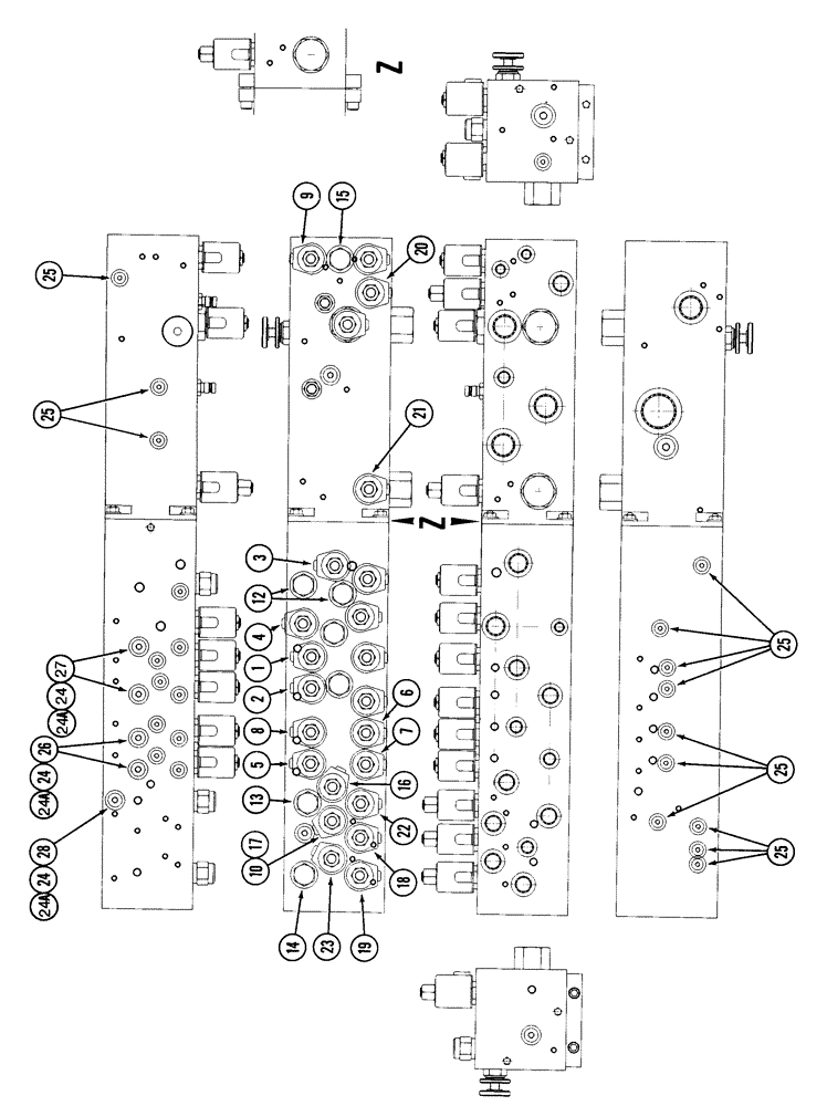 Схема запчастей Case IH 2155 - (8-32) - HYDRAULIC MANIFOLD VALVE (07) - HYDRAULICS