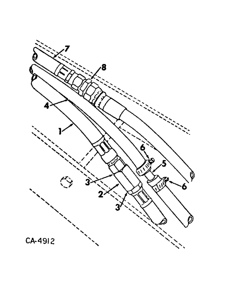 Схема запчастей Case IH 400 - (A-083) - HYDRAULIC CONNECTIONS, NO. 5 COMBINED TILLAGE HITCH, S/N 9049 & ABOVE, FOR 4-ROW WIDE & 6-ROW NARROW 