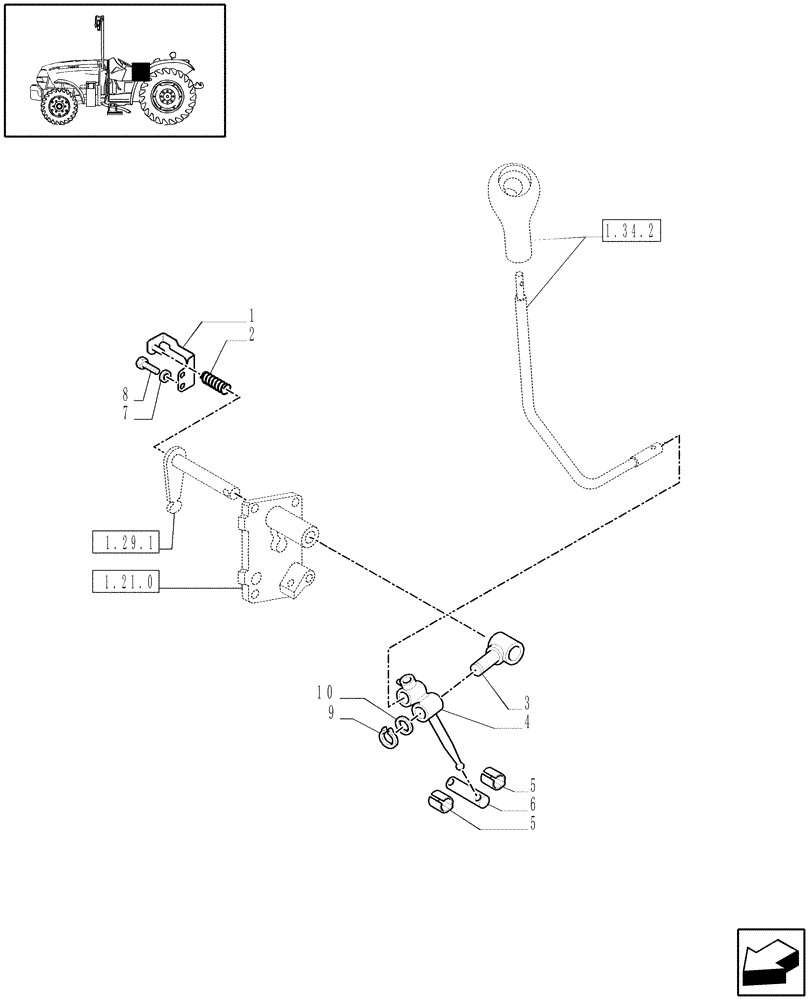 Схема запчастей Case IH JX1070N - (1.29.1/01) - (VAR.007) NA PACKAGE - TRANSMISSION EXTERNAL SHIFTING CONTROLS (03) - TRANSMISSION