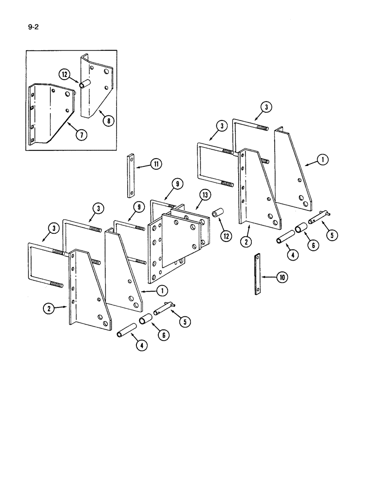 Схема запчастей Case IH 183 - (9-02) - MAST AND HITCH PARTS, 6 ROW AND LARGER 