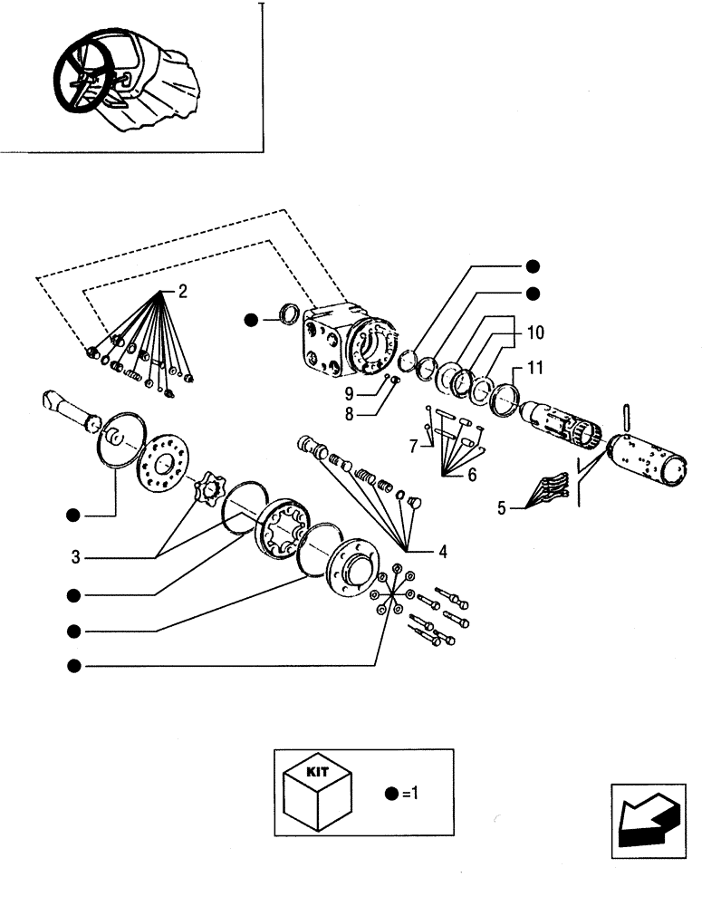 Схема запчастей Case IH JX90 - (1.63.1/ A) - POWER STEERING - RELEVANT PARTS (04) - FRONT AXLE & STEERING