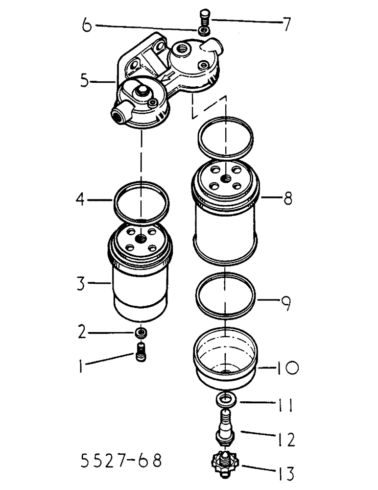 Схема запчастей Case IH 584 - (12-084) - TWIN FUEL FILTER, BOSCH, S/N 318210 UP Power