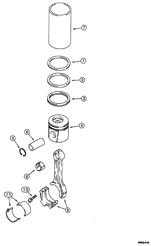 Схема запчастей Case IH 8860 - (10-44) - PISTONS AND CONNECTING RODS (4-390 EMISSIONS CERTIFIED ENGINE) (10) - ENGINE