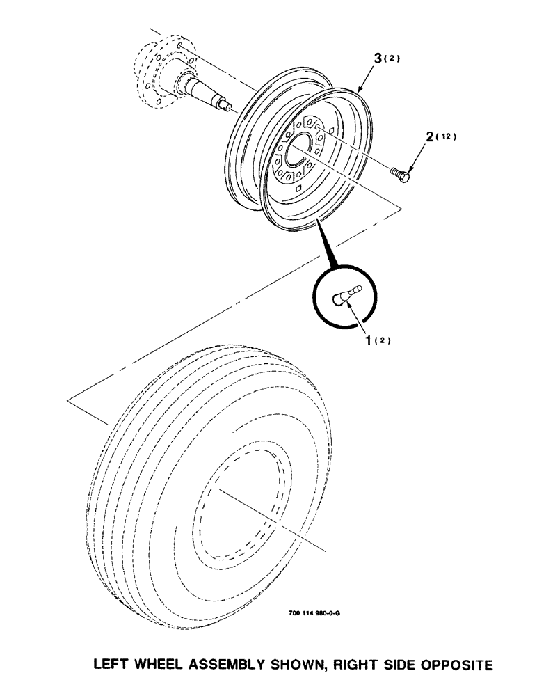 Схема запчастей Case IH 8309 - (7-20) - WHEEL ASSEMBLY (44) - WHEELS