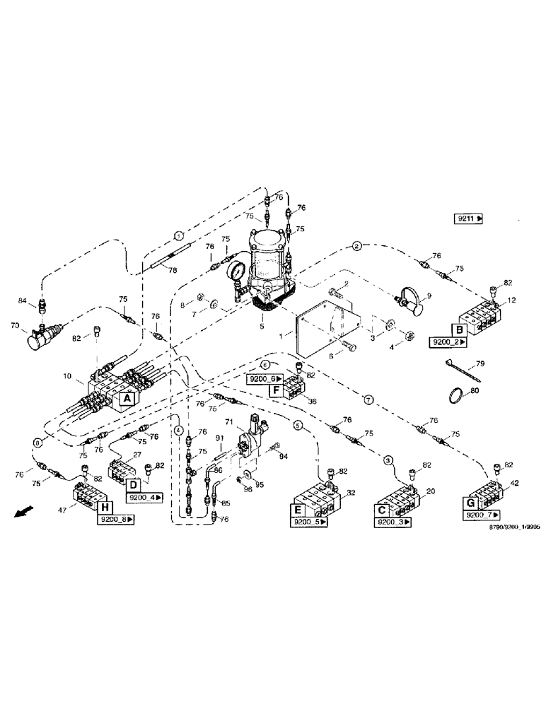 Схема запчастей Case IH 8790 - (231) - CENTRAL LUBRICATION SYSTEM, UNIT (71) - LUBRICATION SYSTEM