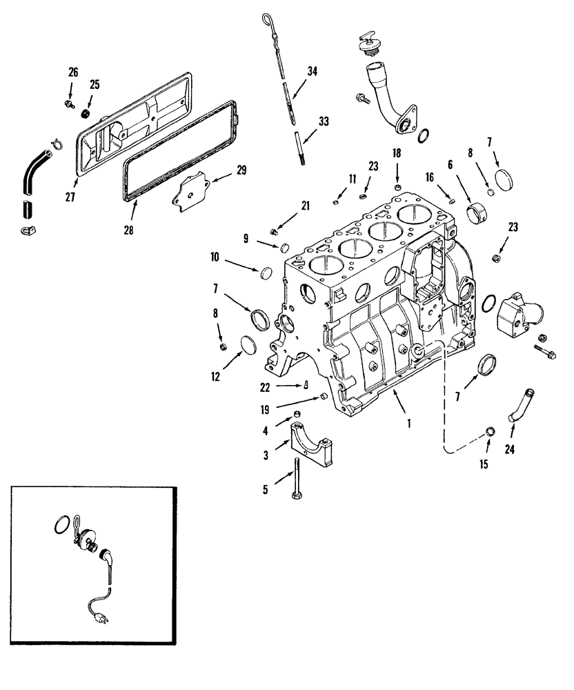 Схема запчастей Case IH 8840 - (10-028) - CYLINDER BLOCK (DIESEL) (10) - ENGINE