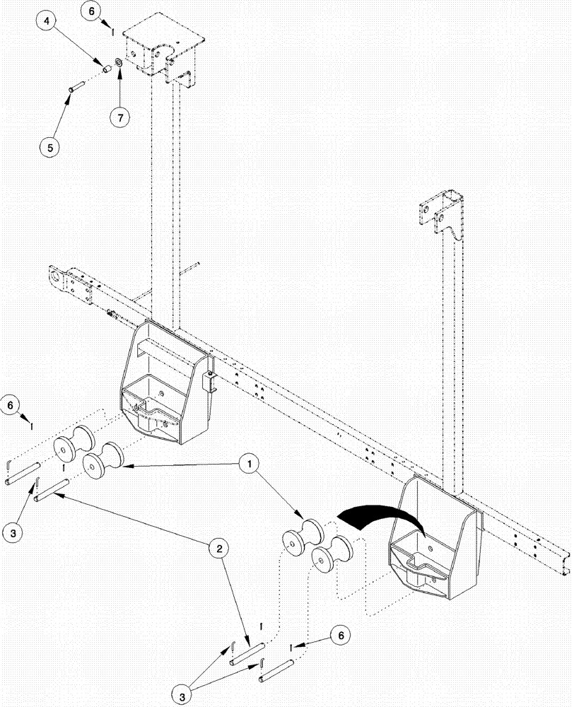 Схема запчастей Case IH 620 - (09D-21) - BASKET, LIFT - REAR (16) - BASKET