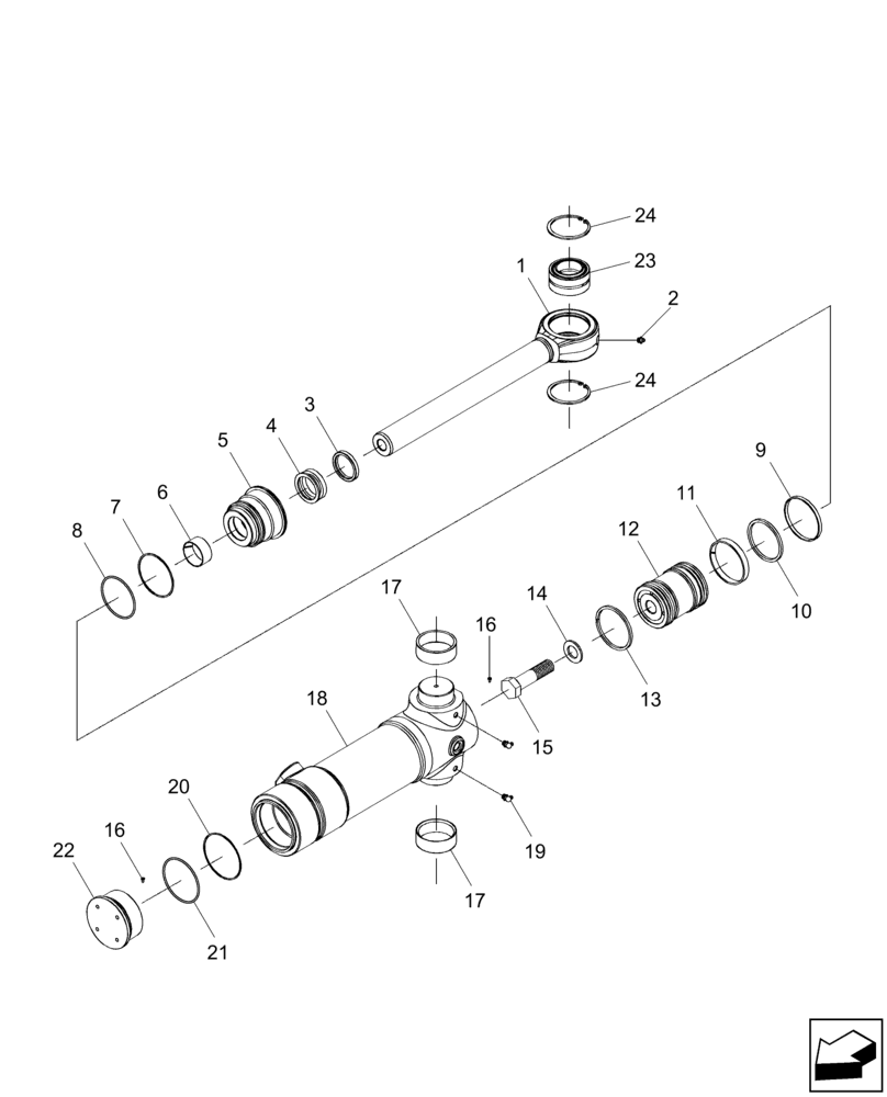 Схема запчастей Case IH A8800 - (80.420.AB[02]) - HYDRAULIC CYLINDER (ELEVATOR SLEW) (80) - CROP STORAGE/UNLOADING