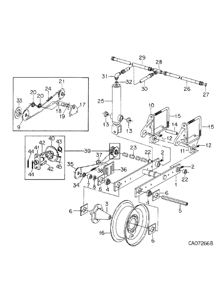 Схема запчастей Case IH 800 - (05-54) - WHEELS, FOUR WHEEL DRIVE ATTACHMENT, UNITS B AND G (06) - POWER TRAIN