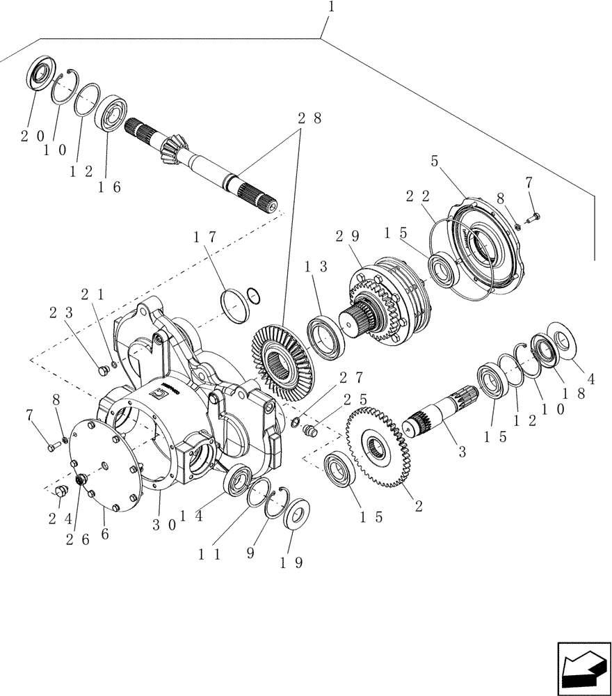 Схема запчастей Case IH 9010 - (60.150.03) - GEARBOX - FEEDER CONVEYOR DRIVE, WITHOUT ROCK TRAP - 9010 (60) - PRODUCT FEEDING