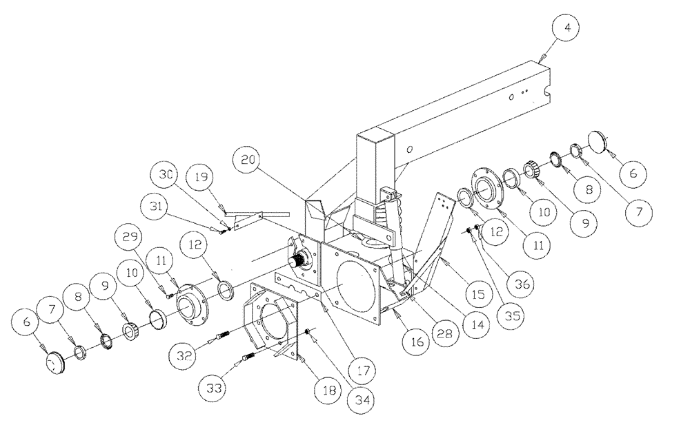 Схема запчастей Case IH PATRIOT XL - (04-007) - STRUT ASSEMBLY-REAR Suspension & Frame