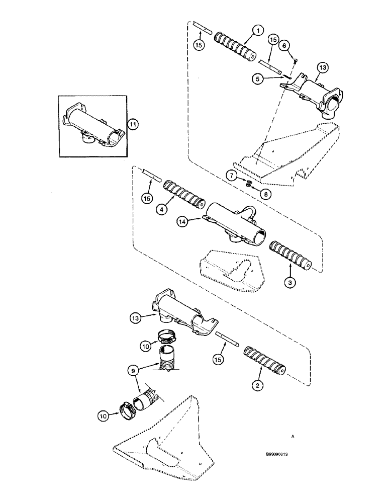 Схема запчастей Case IH 955 - (9F-078) - DRY FERTILIZER HOPPER AUGERS, ALL VERTICAL FOLD PLANTERS (09) - CHASSIS/ATTACHMENTS