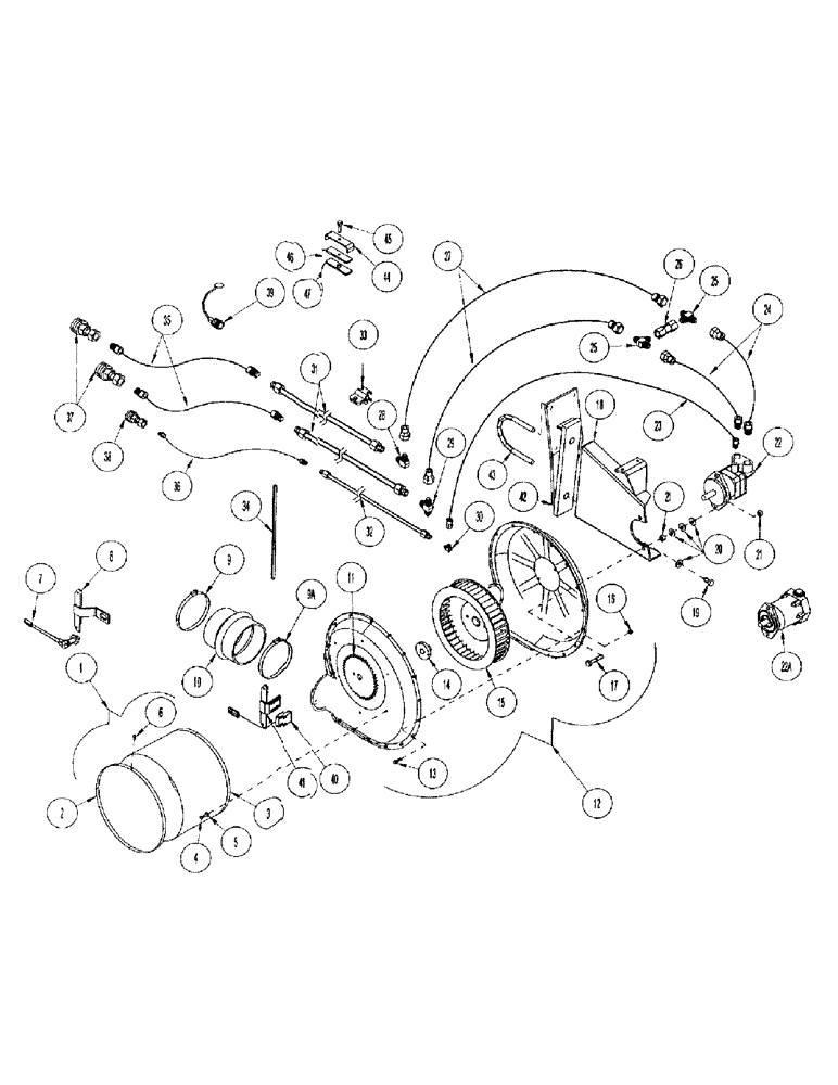 Схема запчастей Case IH 1100 - (E04) - HYDRAULIC BLOWER, 100 