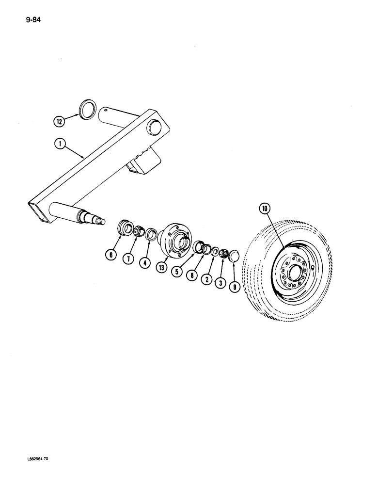 Схема запчастей Case IH 6200 - (9-084) - AXLES AND WHEELS ENDWISE TRANSPORT (09) - CHASSIS/ATTACHMENTS