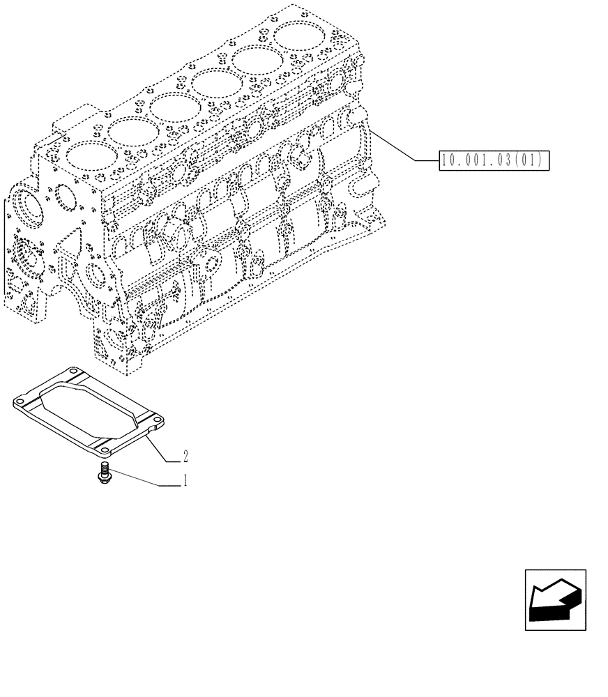 Схема запчастей Case IH P140 - (10.001.03[02]) - CRANKCASE (10) - ENGINE