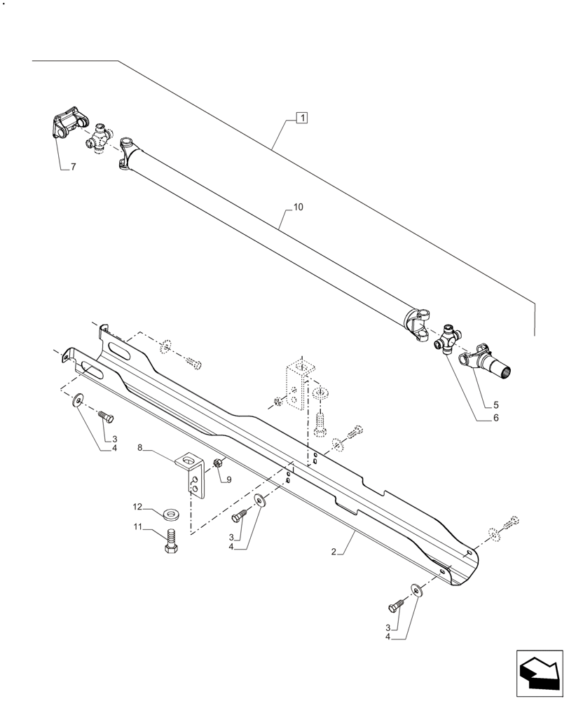 Схема запчастей Case IH FARMALL 110A - (41.101.AF[01]) - DRIVE SHAFT - FRONT AXLE 4WD, 4CYL (41) - STEERING