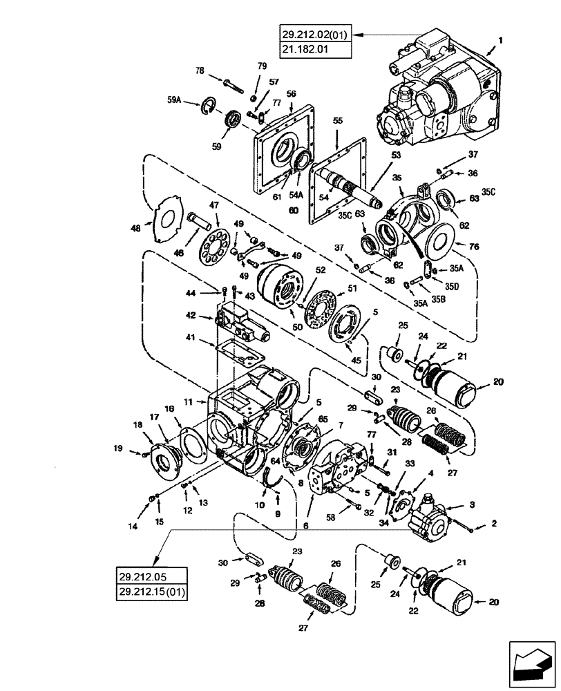 Схема запчастей Case IH 2577 - (29.218.01) - HYDROSTATIC PUMP ASSY (29) - HYDROSTATIC DRIVE